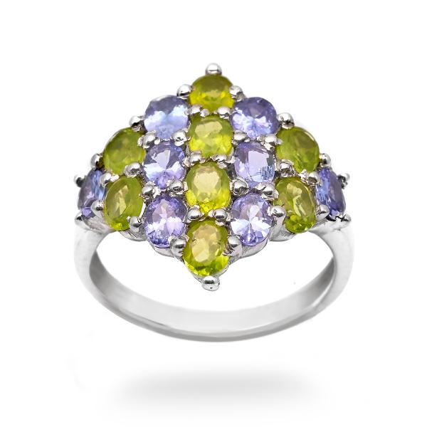 Bague peridot, topaze argent Valentina